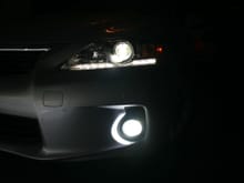 Both LED low beams and LED fogs on.