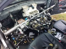 Changing heater core.
