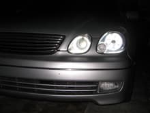 Q45 projector low beams, M3 projector high beams, and cfl halos.. best 3k ever..