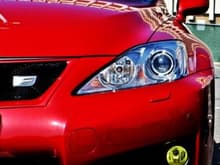 Red ISF front grill left side shot
