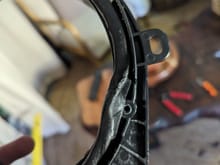 Butyl rubber ring on stock plastic bracket