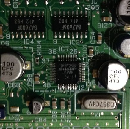 And this is the little magic IC that runs it all. It inputs the different video sources and converts them to the control signals for the LCD. The IR3Y29B has composite, S-Video, and RGBs inputs. The S-Video and Composite are considered one input. You could not have both. A single pin switches between RGBs (used by the navigation ECU and the compsite/S-Video input. I have attached the datasheet for this chip.