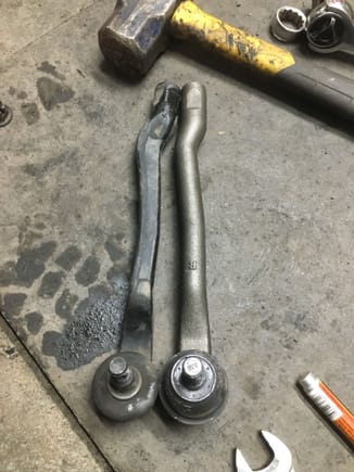 Failed proforged arm on the left, an actual US made moog on the right. It will work for now until I get a replacement proforged in. 