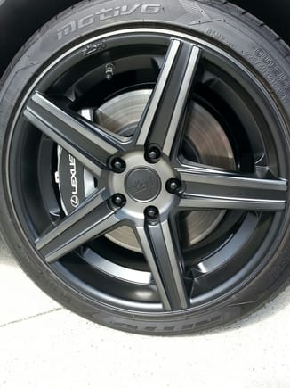 silver/black painted calipers with decal and Niche Apex wheels