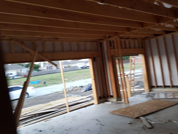 Garage all framed in (sorry for blurry pic)