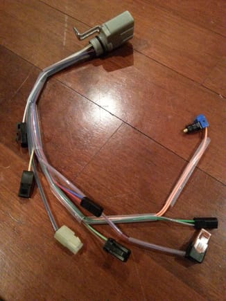 Transmission solenoid array wiring harness. The probe  (blue casing) in upper right is thermister.