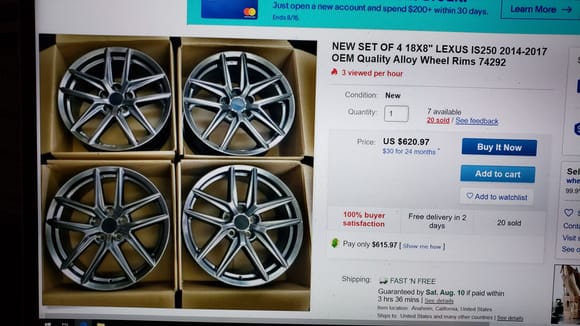 copy of online listing for the rims.