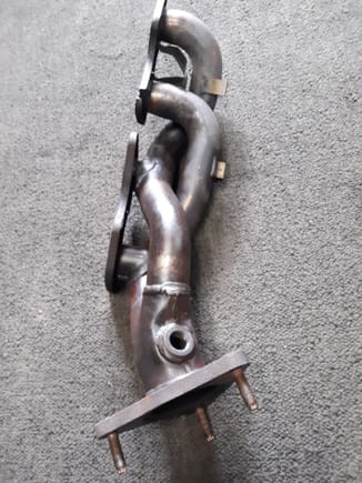 OEM headers before cleaning and sandblasting. Very good condition for 175,000 miles and 20 years.