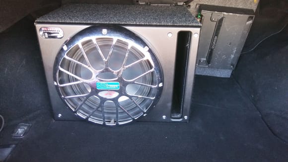 12 inch alpine type R. (300w at 4 ohms; 600w at 2 ohms) with keenwood 300w at 4 ohms. Or 500w at 2 ohms. This is my old stuff that I recycling back. Unfortunately my old Subwoofer is 2ohms per coil. So with this Amp I can only setting up at 4 ohms because the amp is not stable at 1 ohm.