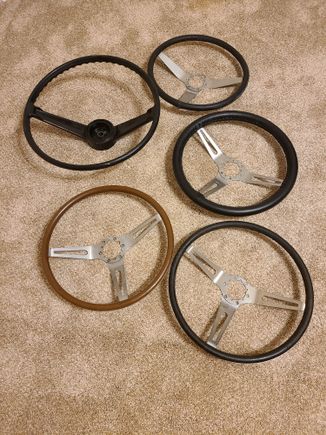 Steering wheels.