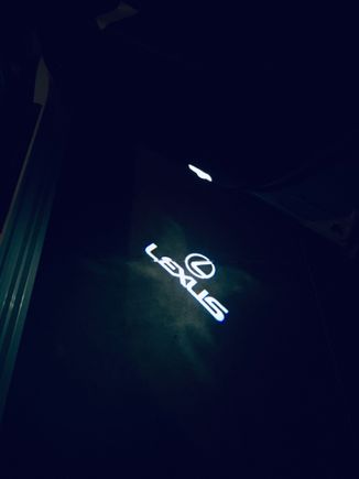 Dark outside and garage doors closed