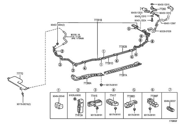 2000 LS400 front-rear fuel tubes