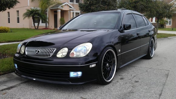 My 2GS Black & Black GS300 05  WITH 78,xxx miles and  a lot of Aristo upgrade . Power Folding Mirrors, Turns Signals, JDM Rain Vent Visors, JDM Side Fenders Turn Signals Light. Japan Side Vertex Door Emblems. TTE Front Bumper Lip and more, more, more. LOL