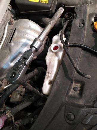 Next step was to remove hoses from overflow pan.