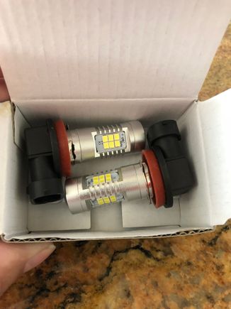 Pure white LED bulbs replaced the stock halogen 