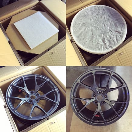 Unboxing!!! Such an exciting time :) You can see they take care in how they package and ship their wheels.  Very well protected.