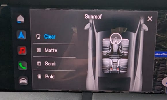 Panoramic roof controls for opacity