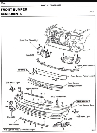 Exploded parts diagram describes "Front Bumper Energy Absorber"  and "Front Bumper Reinforcement". It is the reinforcement component that will receive high density foam treatment...t