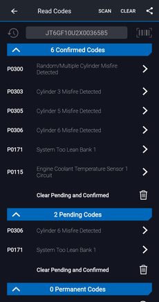 This is a list of all of the codes that come up while driving. I think p0115 is a separate issue but it might be connected. When I clear the codes, then start the car, they instantly come back.