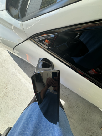 the power folding mirror I installed.. I tried to get the exact same angle but thats easier said then done.