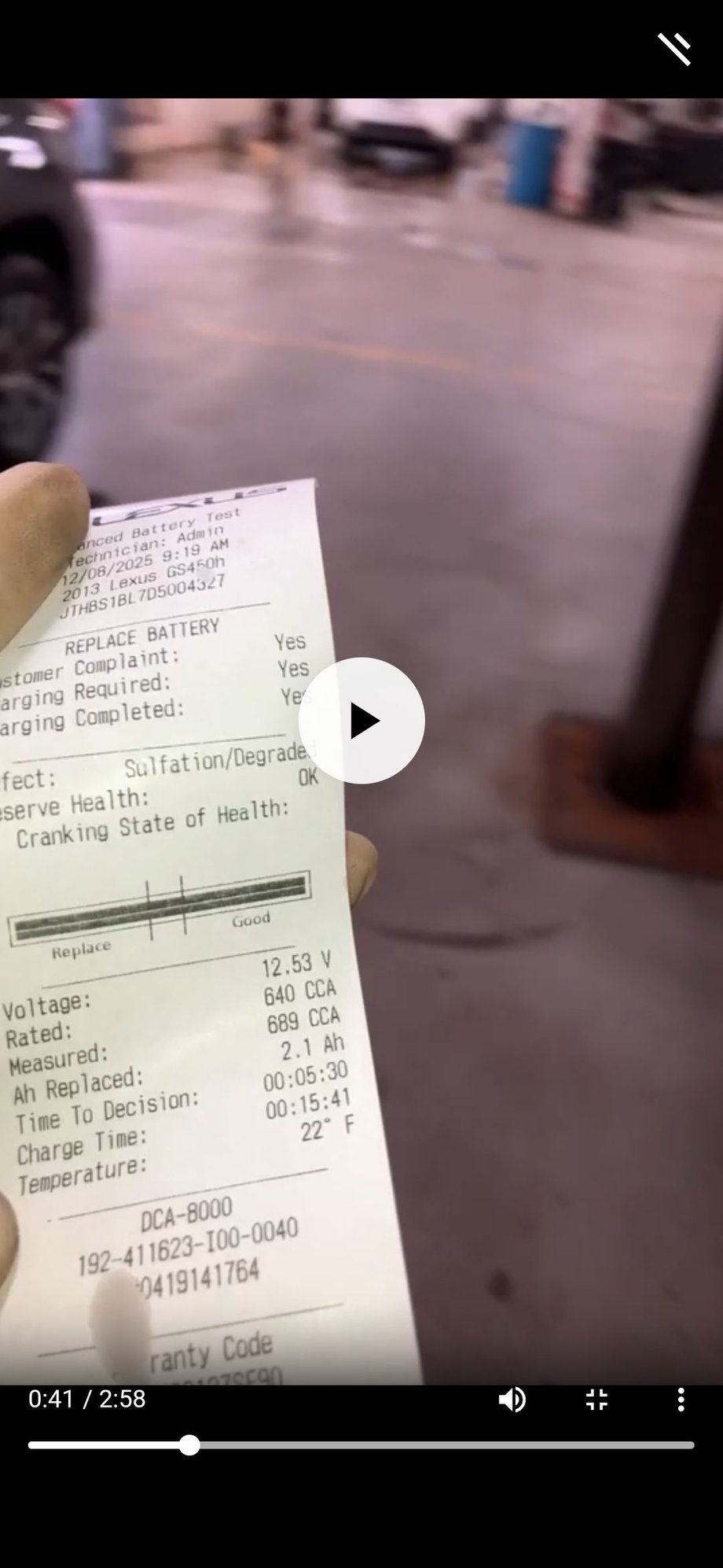 They only sent a video, so I captured this