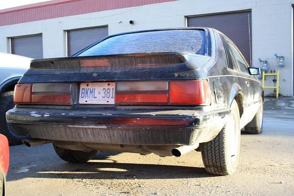 flowmaster exhaust installed. Tail pipes are much cleaner looking then what was on the car (compare to the other 3/4 rear shot in the shop)