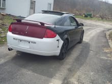 I couldnt find a cobalt coupe to get the bumper from at the junkyard but did find 2 pontiac g5s n decided to throw it on haha should b painting whome car in a week er two