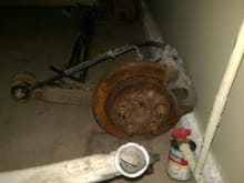 rear axle with hubs and discs