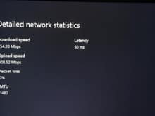 xbox one X network speed over MoCA network extender.