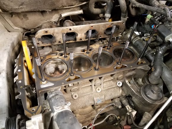 Going back on with an LSJ head gasket this time.  Has relief cuts around the pistons and just looks to be an all around much better gasket.