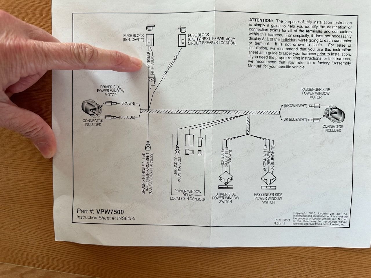 Wiring diagram of my new harness. Nothing plugged into the pink/black pigtail. 