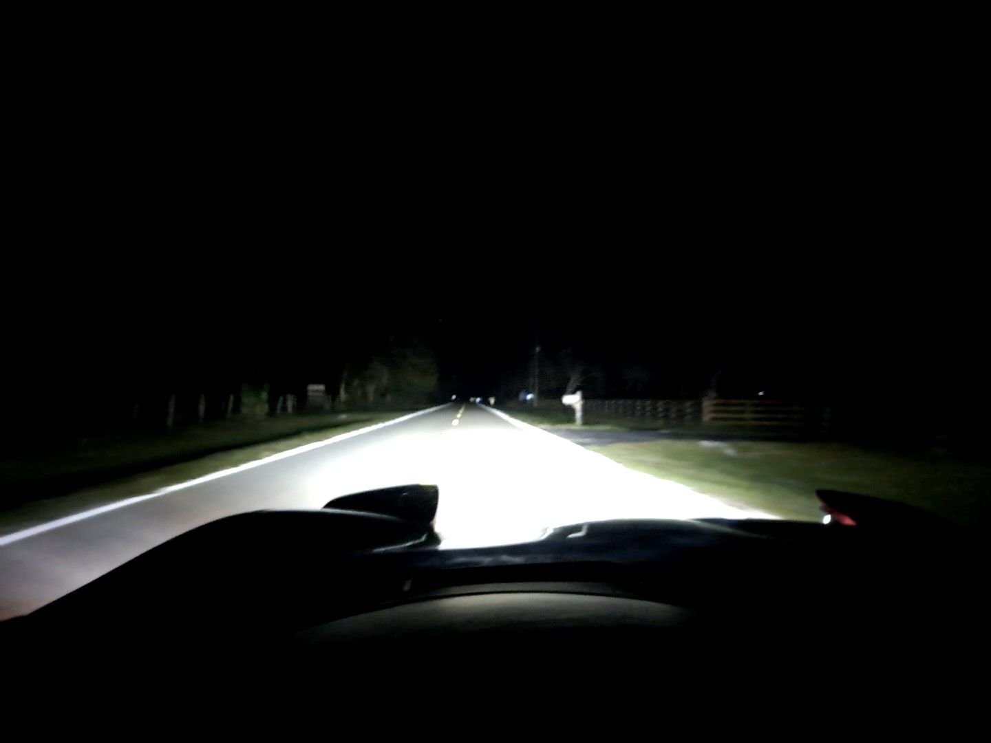 Driving at night. View from inside a car driving at night. sharp