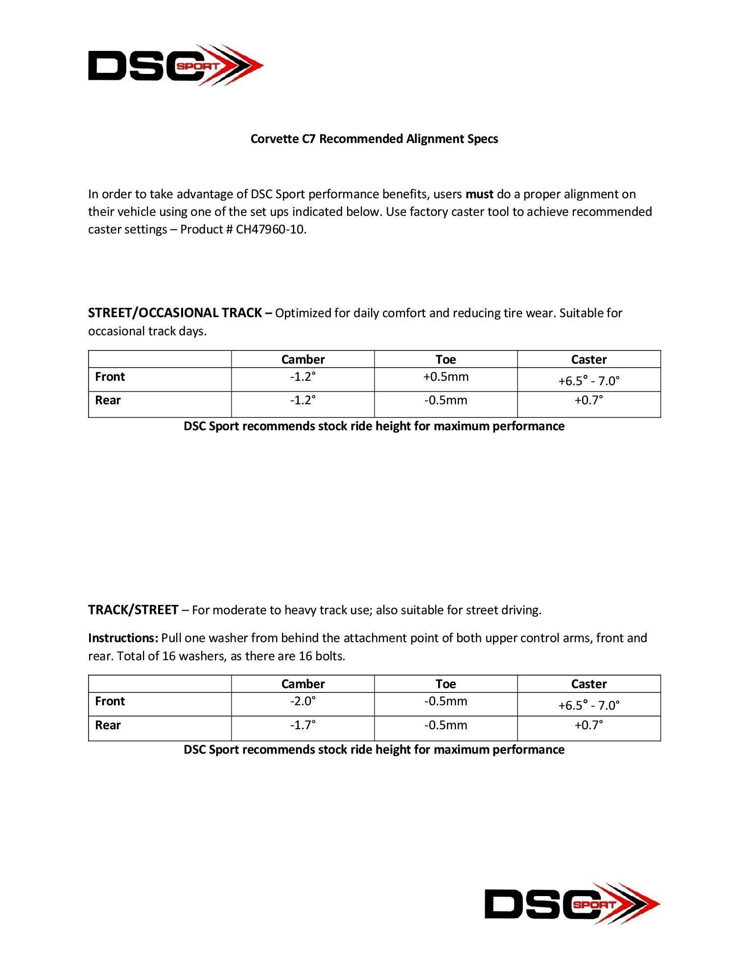 Need Street Alignment Numbers Page 2 Corvetteforum Chevrolet