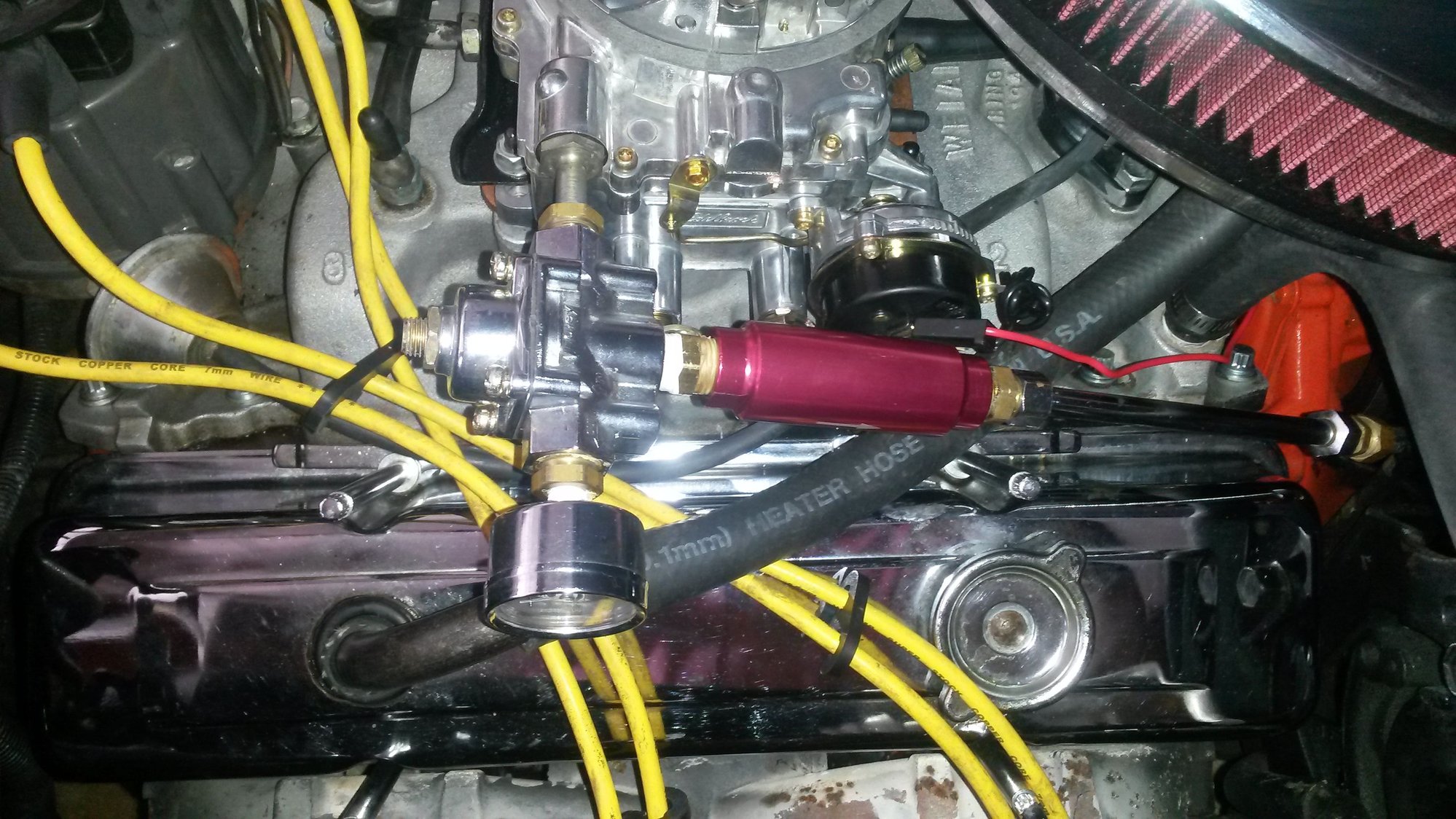 Hard fuel line routing of Edelbrock 1406 CorvetteForum Chevrolet