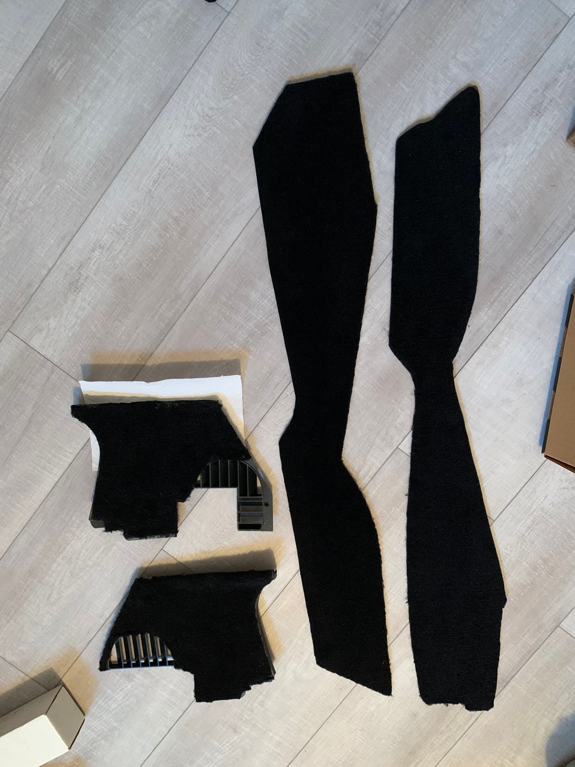 New panels with carpet kit attached