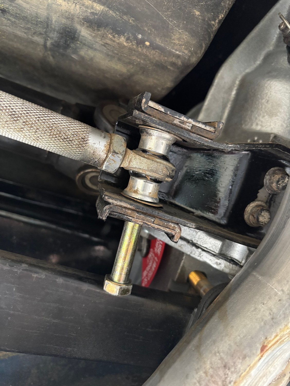 Hmmmm.  I think I learned something here.   Bolts go in the other way.  
