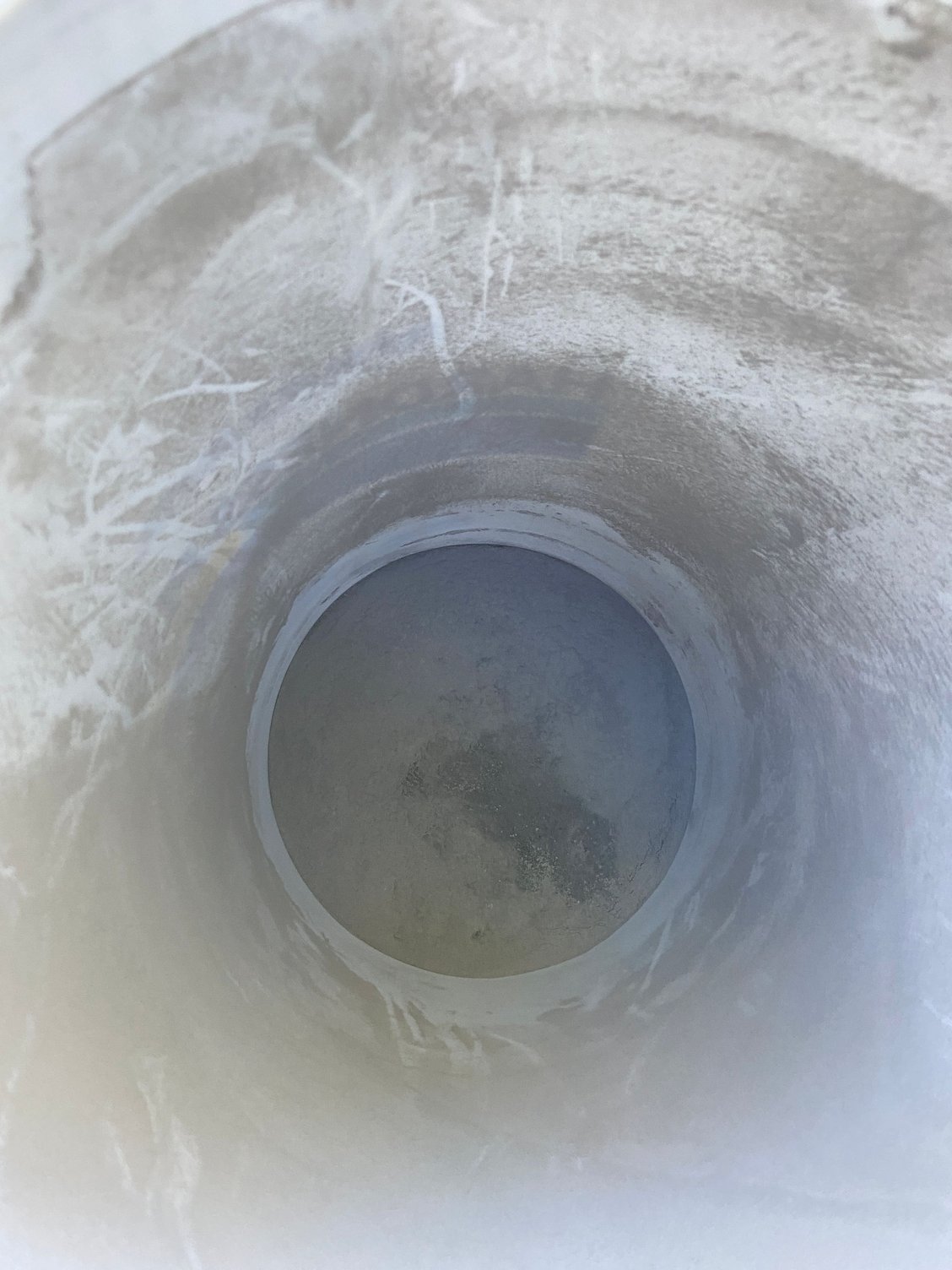 Hard to see, but that is about 5 inches of ground up paint at the bottom of the pail. Way easier to clean out of here than all over the driveway