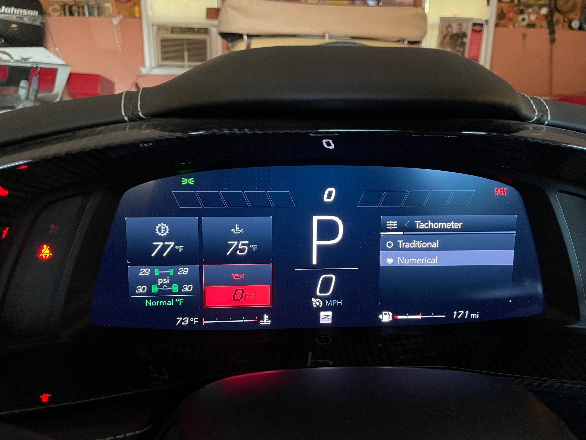 Tachometer Menu.  Select Analog or Digital