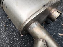 Weld on exhaust tip drivers side