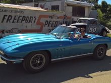 My son at the wheel.