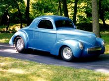 41 willys coup build,  pro-street, 355, full S&W cage,full tub with 21.5's under the back  (dot's) neat car learned alot building it.