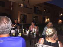 Everyone kicking back after a big Bar-B-Q at the Marriott!!