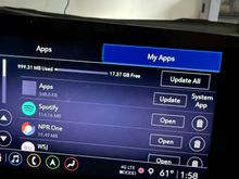 Here is where it sits. It will just never progress and then there was an error. I think because it’s not smart enough to close the apps app first to update itself. I’m sure the dealer will love this one. 