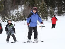 My wife &amp; #1 grandson Skiing at Whitefish Mountain in Montana 2013