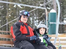 me &amp; #1 grandson Skiing at Whitefish Mountain in Montana 2013