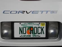 &quot;No Rock&quot; Florida pesonalized tag. The tag is in reference to my screen-name which was a quasi nick-name long before the interweb. I was going Soft AC(Adult Contemporary) radio during my radio years in Tampa Bay, so fellow forum folk would substitute 'No Rock' in the most affectionately worded tone.