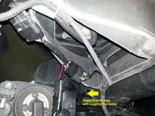 Harness installs with OEM quality 5-pin connectors. Mount the resistor to the shown location using the supplied stainless steel hardware. Harness and resistor are completely hidden with hood open.