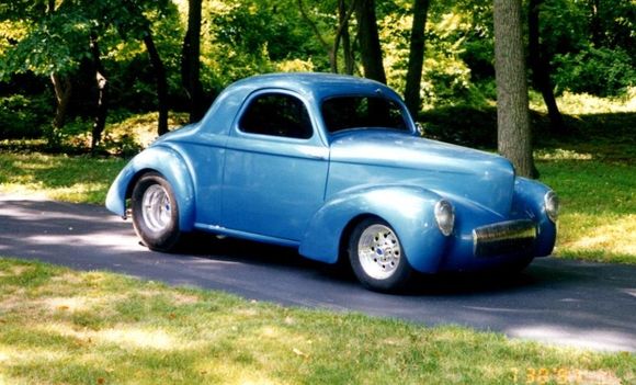 41 willys coup build,  pro-street, 355, full S&W cage,full tub with 21.5's under the back  (dot's) neat car learned alot building it.