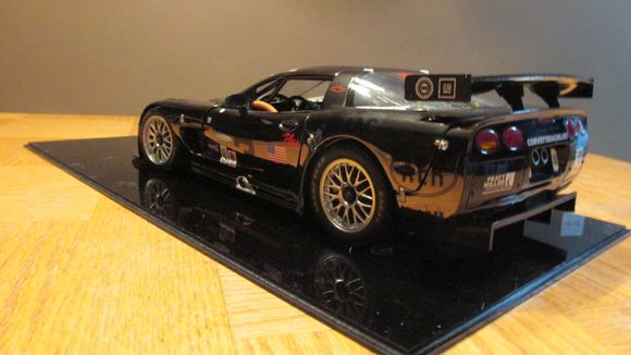 GMP 1/12 scale C5-R in black chrome. Made specially for the Corvette Racing team members only 36 of these were made. This one is serial #0009.