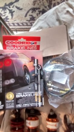 Steel braided brake line, bought them from marylandspeed.com Great price at $75. plus paypal and shiping